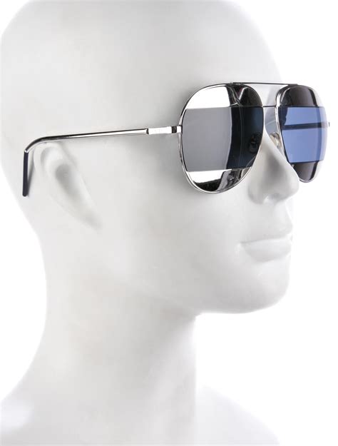 christian dior split 1|CHRISTIAN DIOR Split 1 Aviator Sunglasses Silver Blue 1502922 .